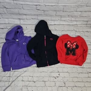 Kids Hoodie and Sweatshirt Set - Purple, Black, and Red